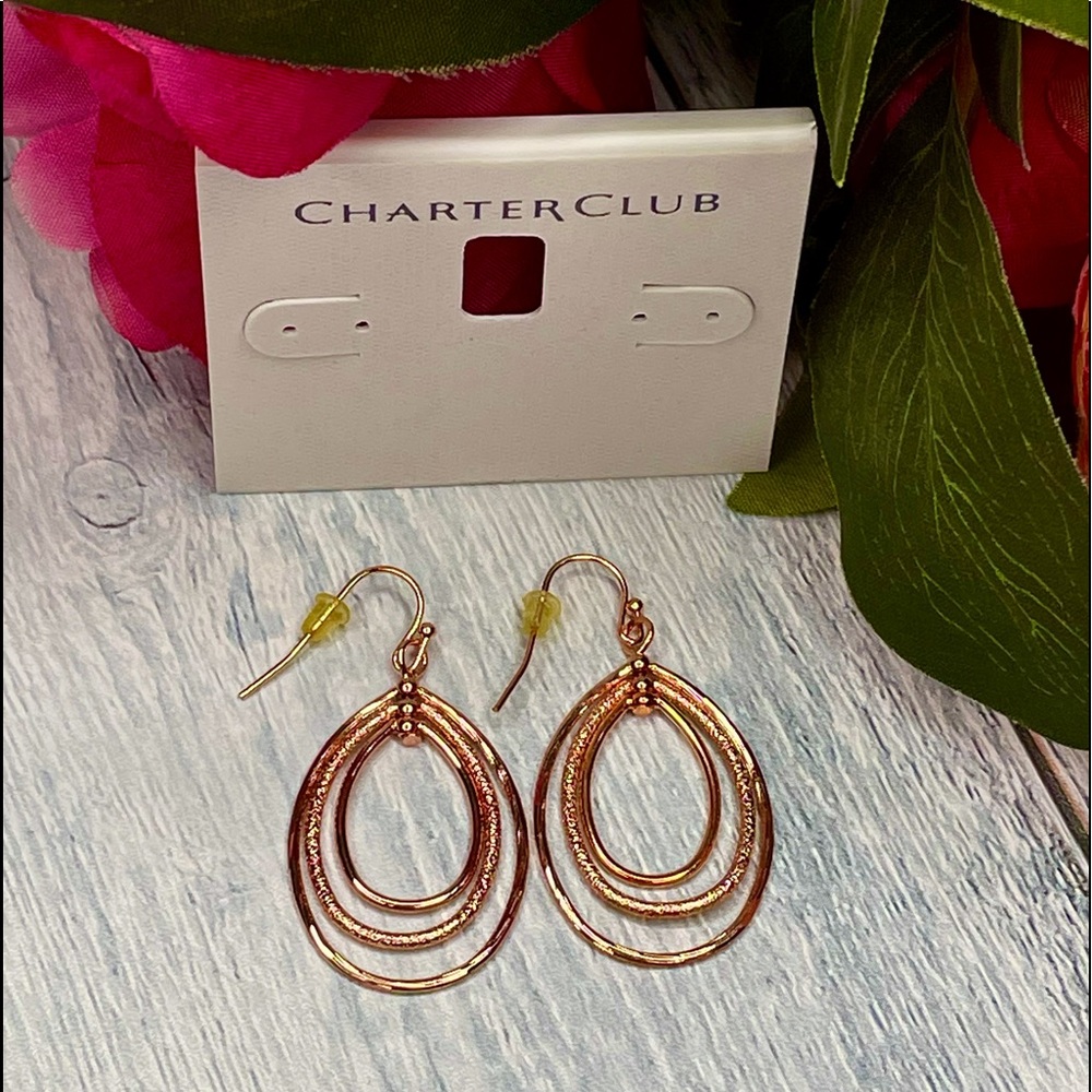 Charter Club Oval 3 Drops Earring Hoop Earrings